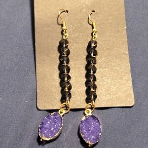 Purple Beaded Earrings